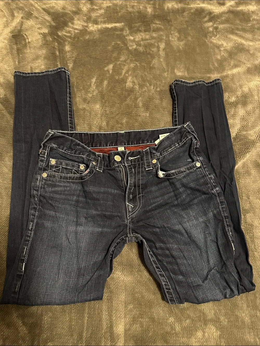 True Religion Dark Blue Sz 33 Skinny Jeans